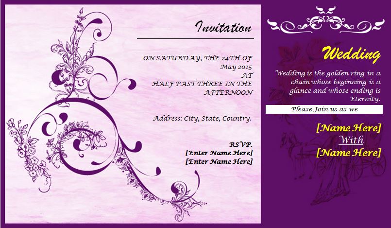 Wedding invitations cards templates