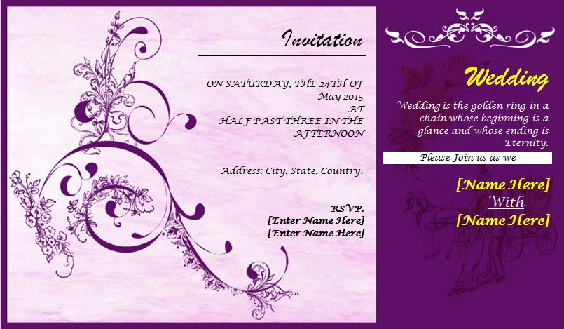 Invitation wedding cards design