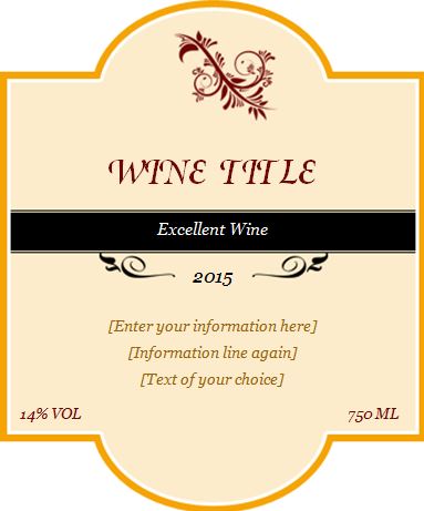 Custom Design Wine Label Template | Word & Excel Templates