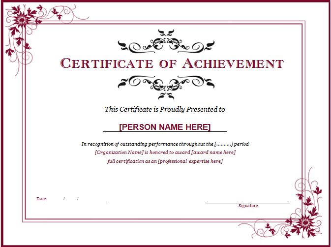 Professional Certificate Templates For Word