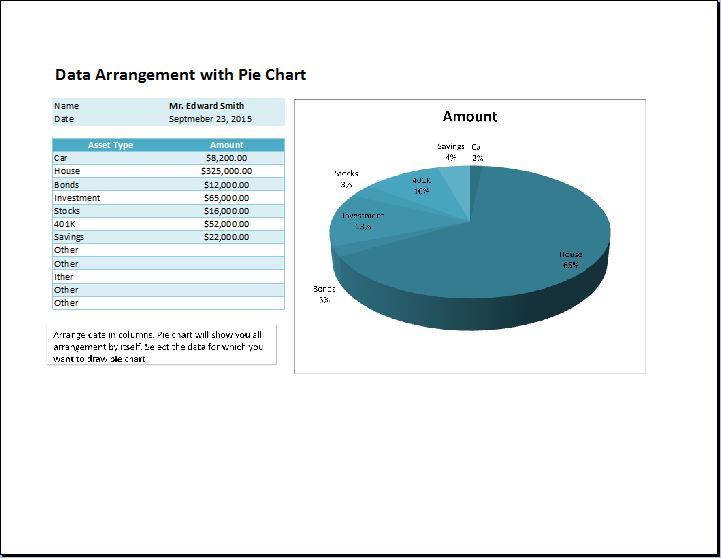 Pie Chart Template Excel