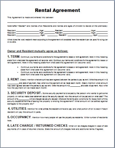 rental agreements forms under fontanacountryinn com rental agreement free template