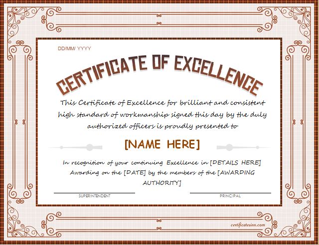 microsoft office certificate template
