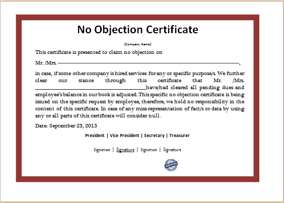 How to write application for no objection certificate from employer