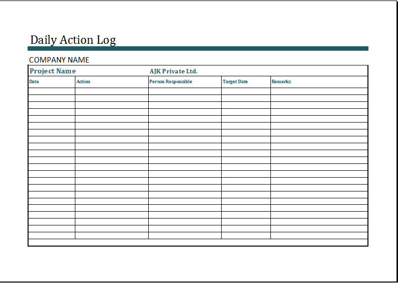 daily medication log template