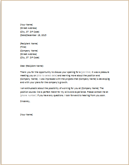 Business Interest Letter Template