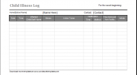 child illness log template