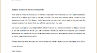 excessive leave warning letter