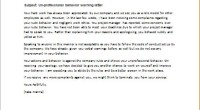 unprofessional behavior warning letter