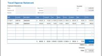 Travel Expense Statement Template