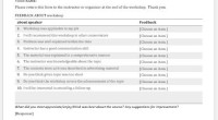 Workshop feedback form