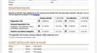 Event registration form