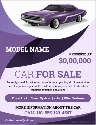 Flyer template for Car Sale
