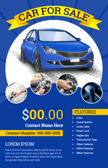 Car for sale flyer