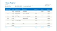 Check Register with Transaction Code Template