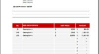 Work Estimate Template