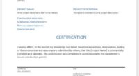 Construction work completion certificate