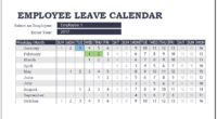 Employee leave calendar template
