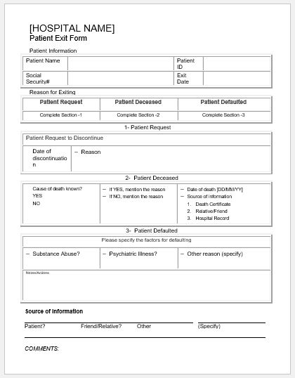 patient forms template