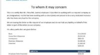 Salary certificate template
