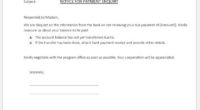 Payment Inquiry Form Template