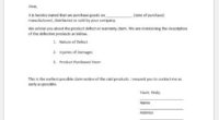 Product Defect Notice Template