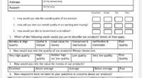 Product feedback card template