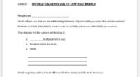Withheld Delivery Notice Template
