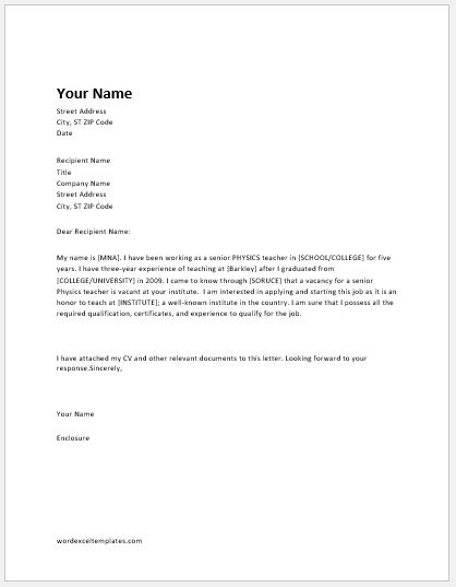 Letter of Intent for a Job Templates | Word & Excel Templates