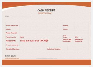 Cash receipt template