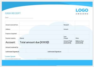 Cash receipt template