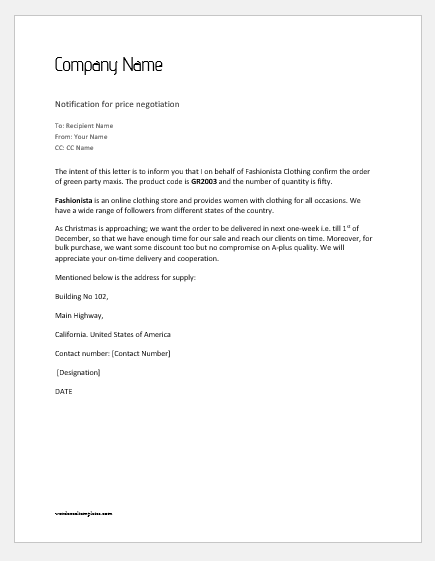 Sample letter for approaching business