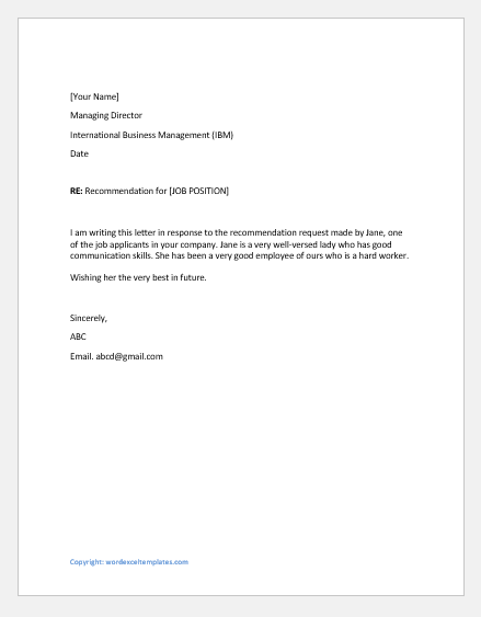 Weak Recommendation Letter for a Job Candidate