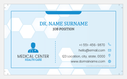 Sample business card for a doctor