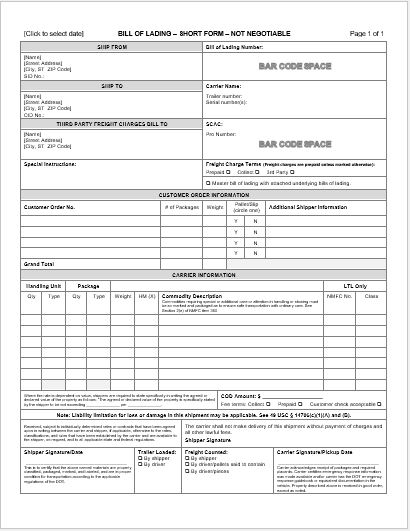 Bill of Lading