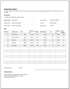 10 Rate Sheet Templates for MS Word & Excel | Download/Save