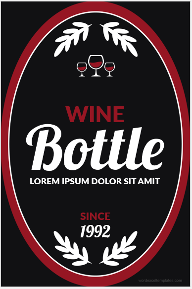 Wine label template for Word