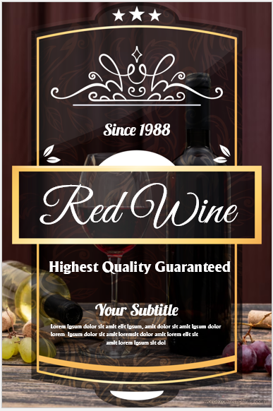 Wine label template for Word