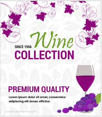 Wine label template for MS Word