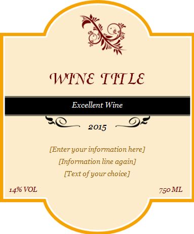 Custom Design Wine Label Template