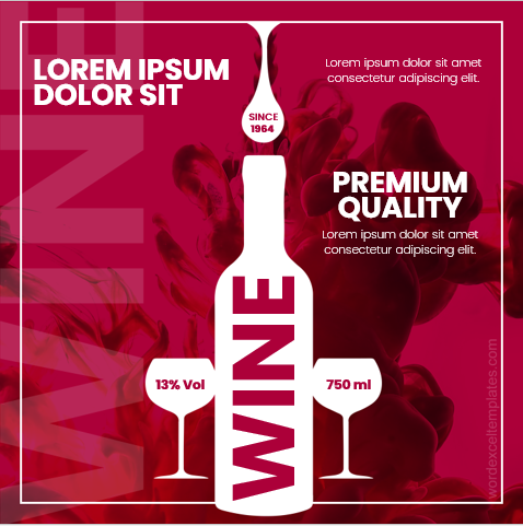 Wine label template for MS Word