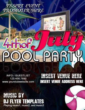 4th of July Pool Party Flyer