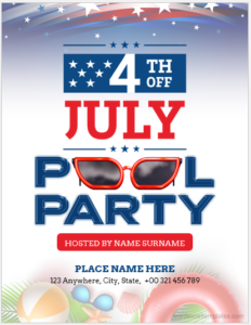 4th of July Pool Party Flyer