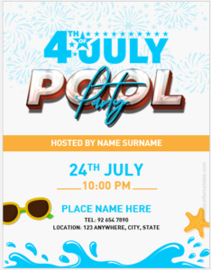 4th of July Pool Party Flyer