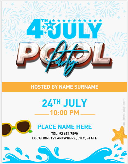 4th of July Pool Party Flyer