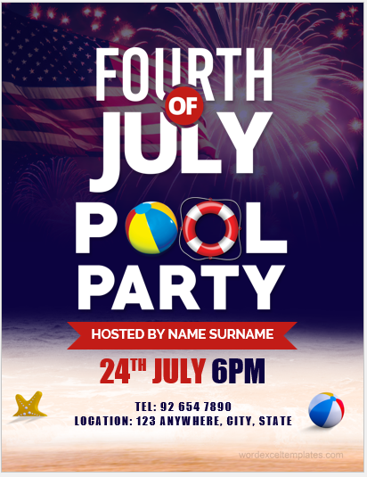 4th of July Pool Party Flyer