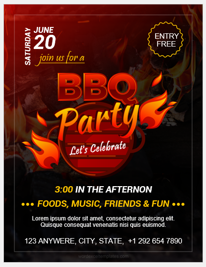 Barbecue party flyer template