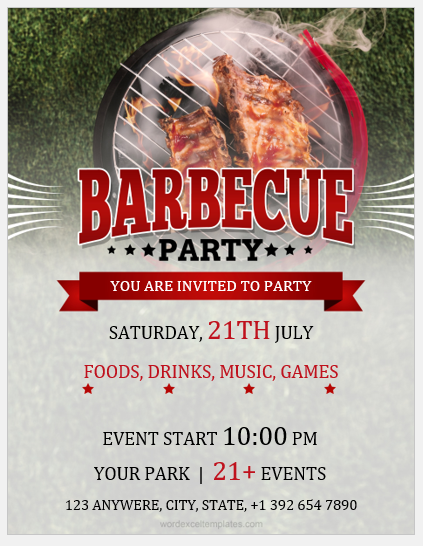 BBQ party flyer MS Word