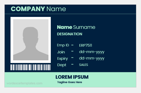 Photo id badge template