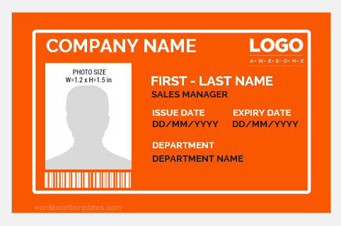 Photo id badge template